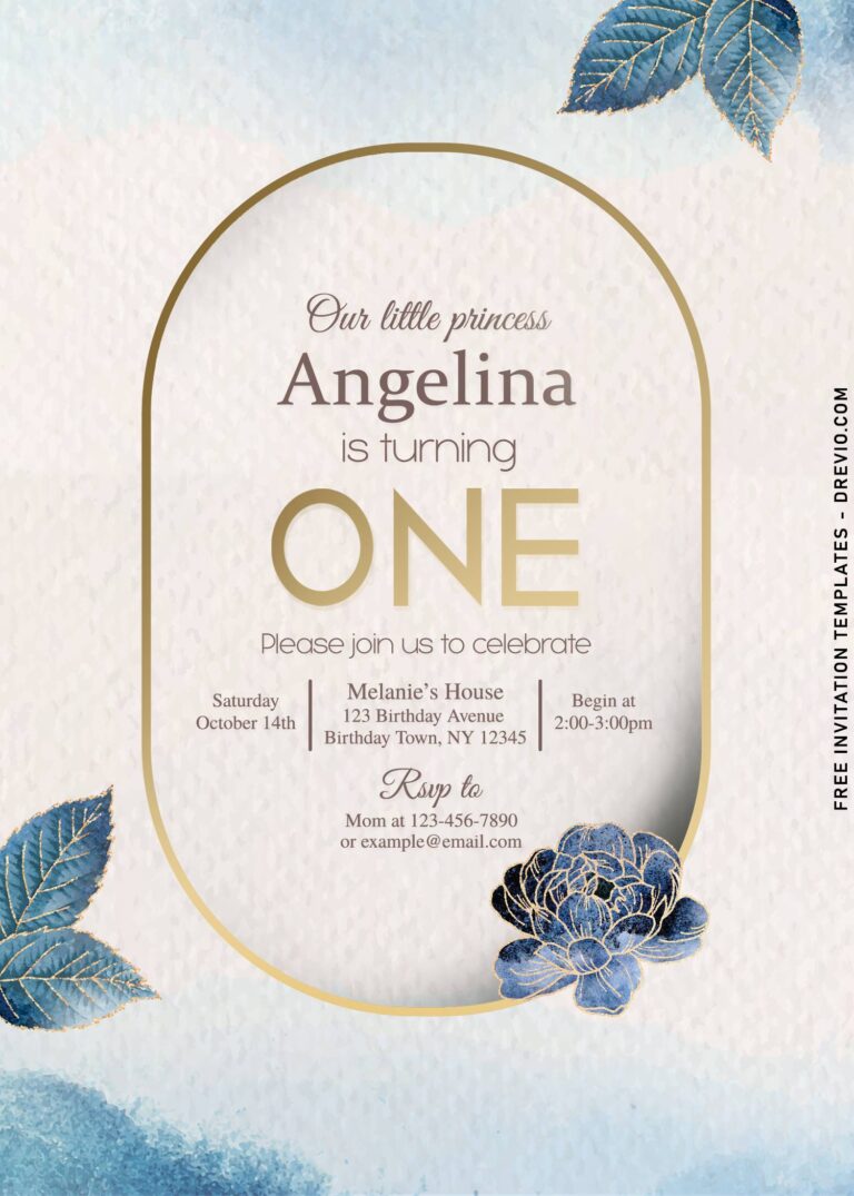 11+ Vivid Blue Floral And Foliage Invitation Templates