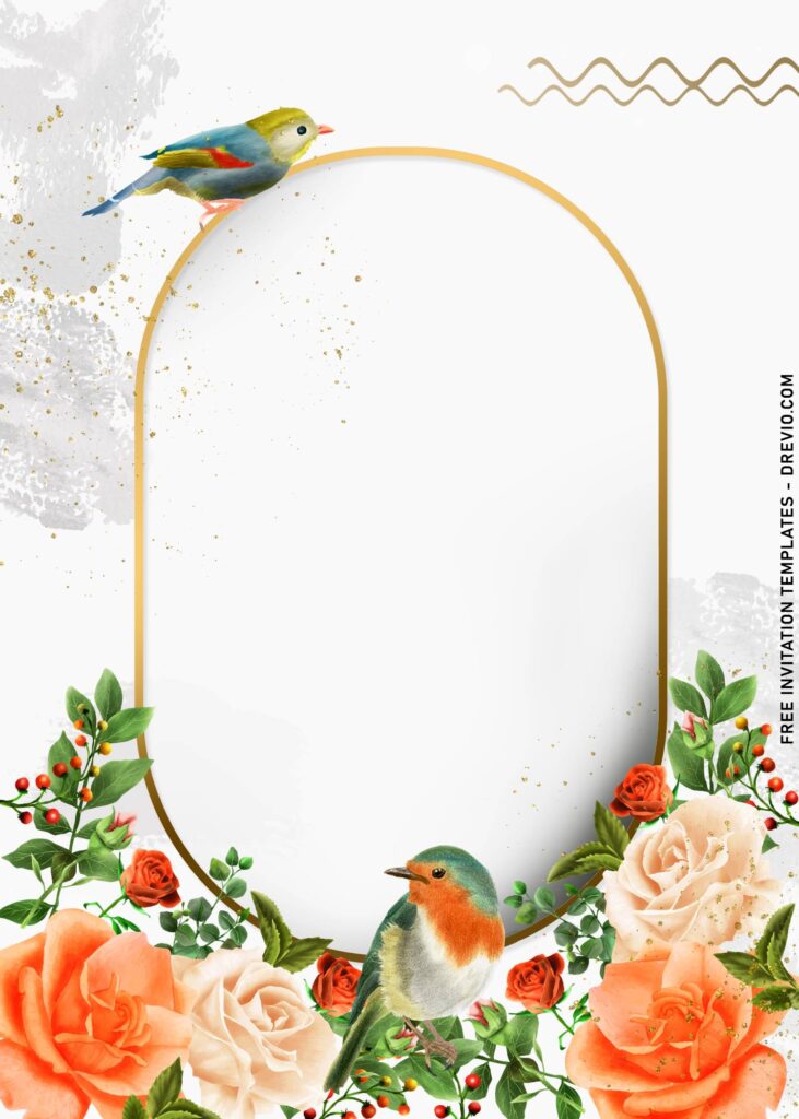 7+ Blissful Autumn Wedding Invitation Templates with watercolor rose and gardenia