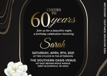 7+ Enchanted Marble And White Tulip 60th Birthday Invitation Templates