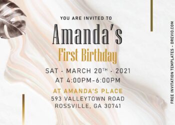 7+ Minimal Foil Greenery And Marble Birthday Invitation Templates