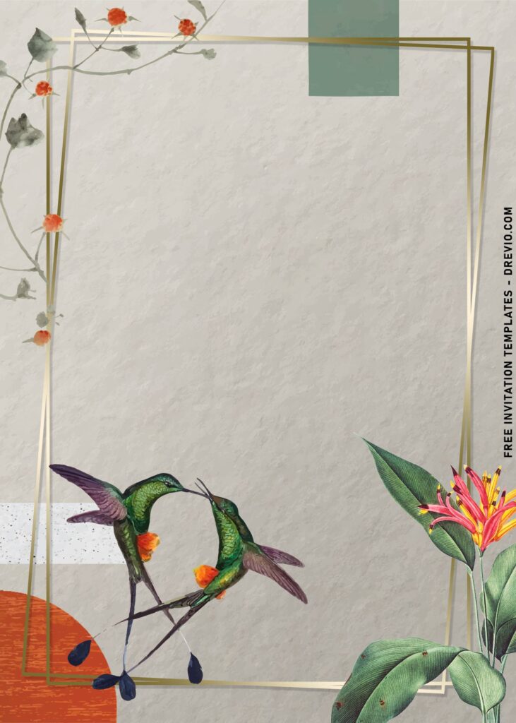 7 Modern Summer Tropical Macaw Bird And Floral Invitation Templates