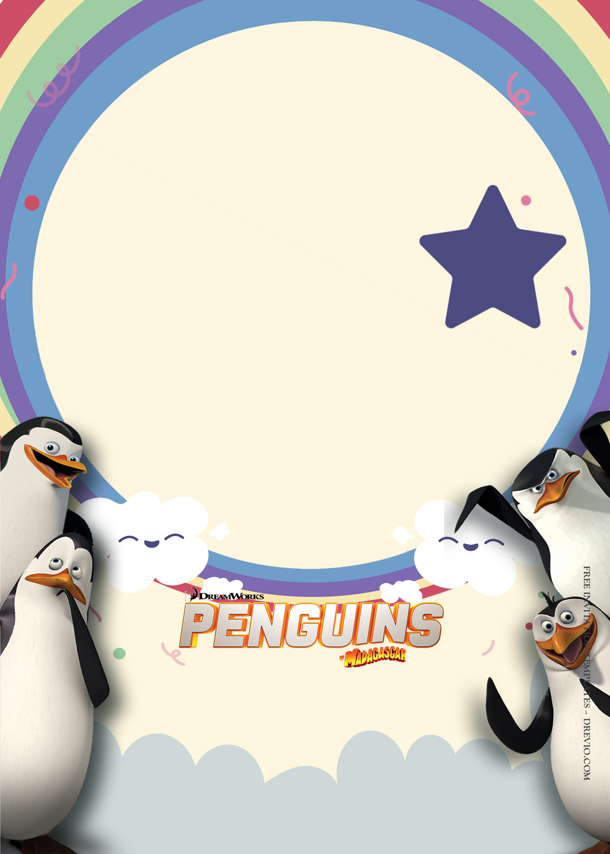 7+ Penguin Of The Madagascar Party Birthday Invitation Templates Five
