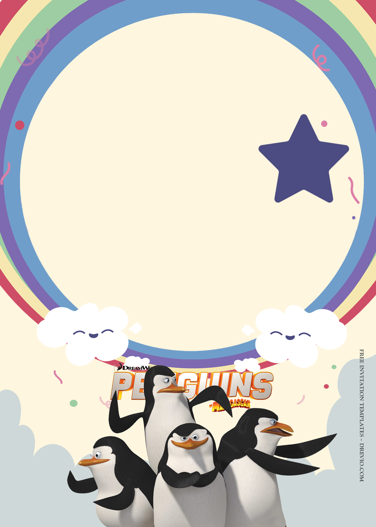 7+ Penguin Of The Madagascar Party Birthday Invitation Templates Four