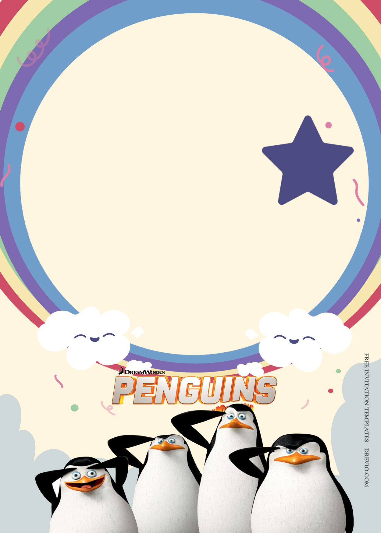 7+ Penguin Of The Madagascar Party Birthday Invitation Templates Three