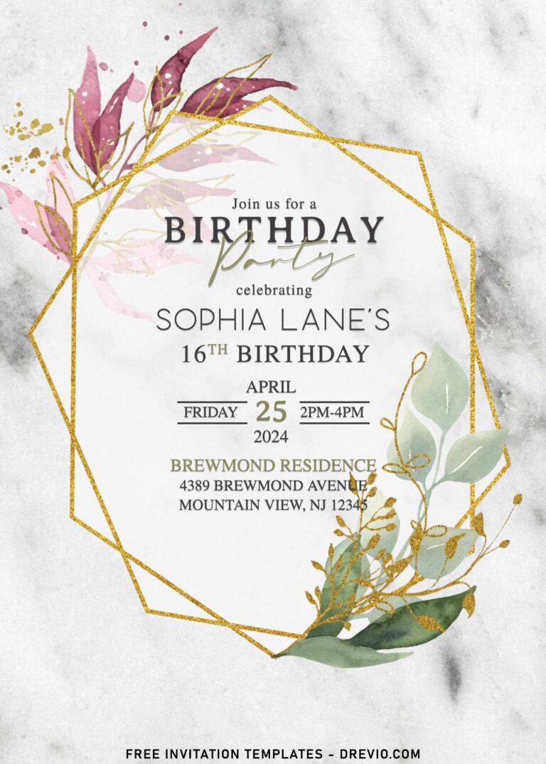8+ Earthy Eucalyptus Leaves Bohemian Birthday Invitation Templates
