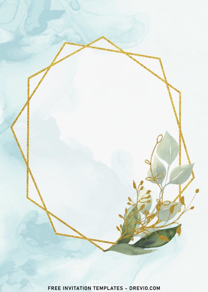 8 Gold Boho Greenery Wedding Invitation Templates