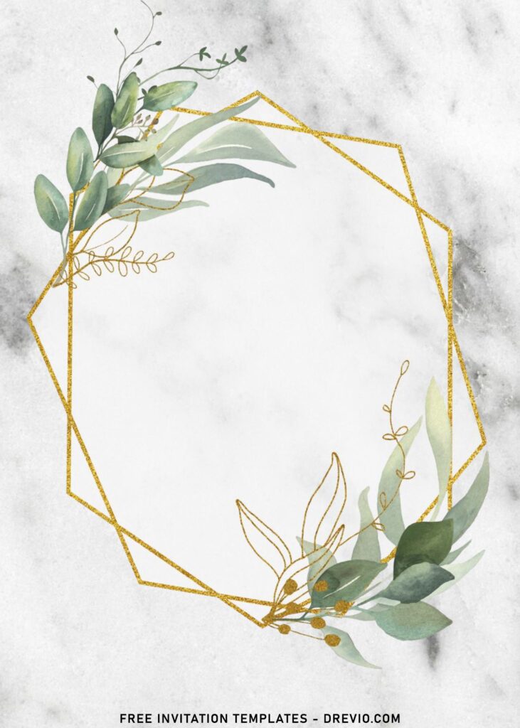 8 Gorgeous Gold Boho Greenery Birthday Invitation Templates