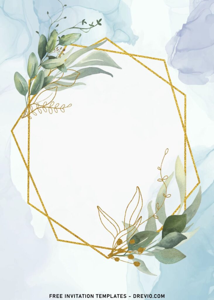 8 Modern Gold Boho Greenery Birthday Invitation Templates