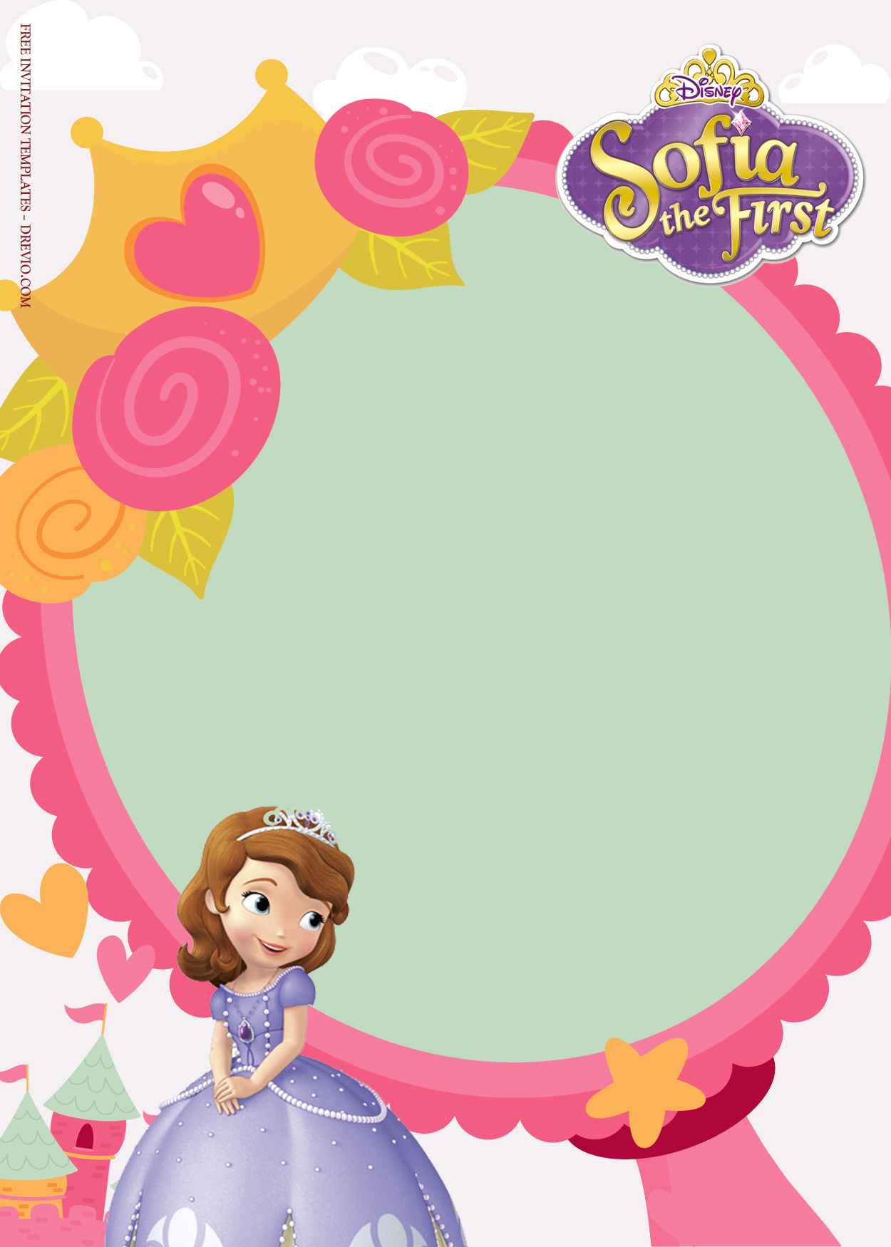 sofia the first invitation card editable Christmas Sofia The First Invitation  Cute Pixels Shop
