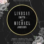 9+ Trendy Moody Floral And Marble Wedding Invitation Templates