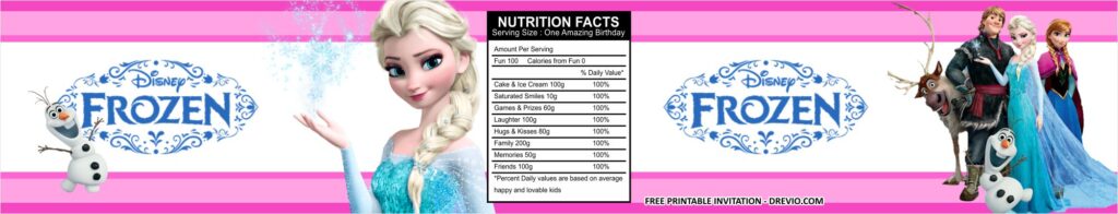 Frozen Water Bottle Labels Templates 2