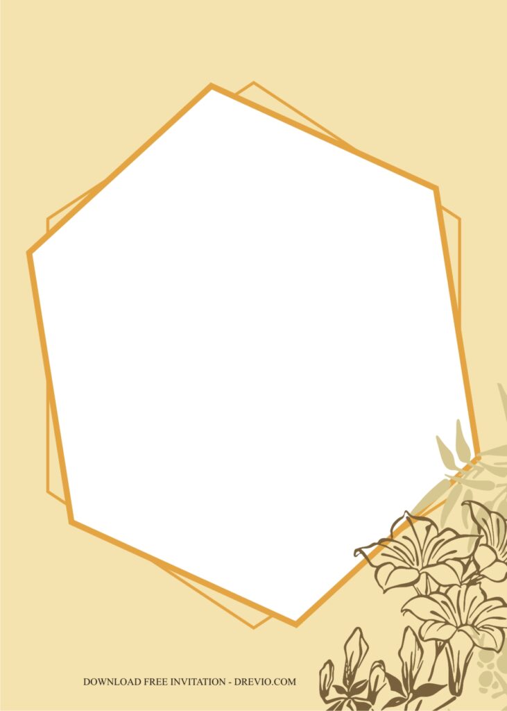 Line Flower Rustic Invitation1 1