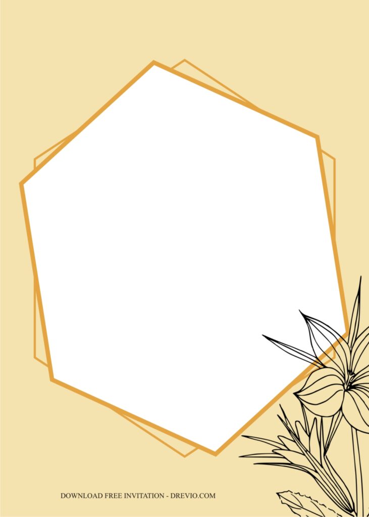 Line Flower Rustic Invitation2 1