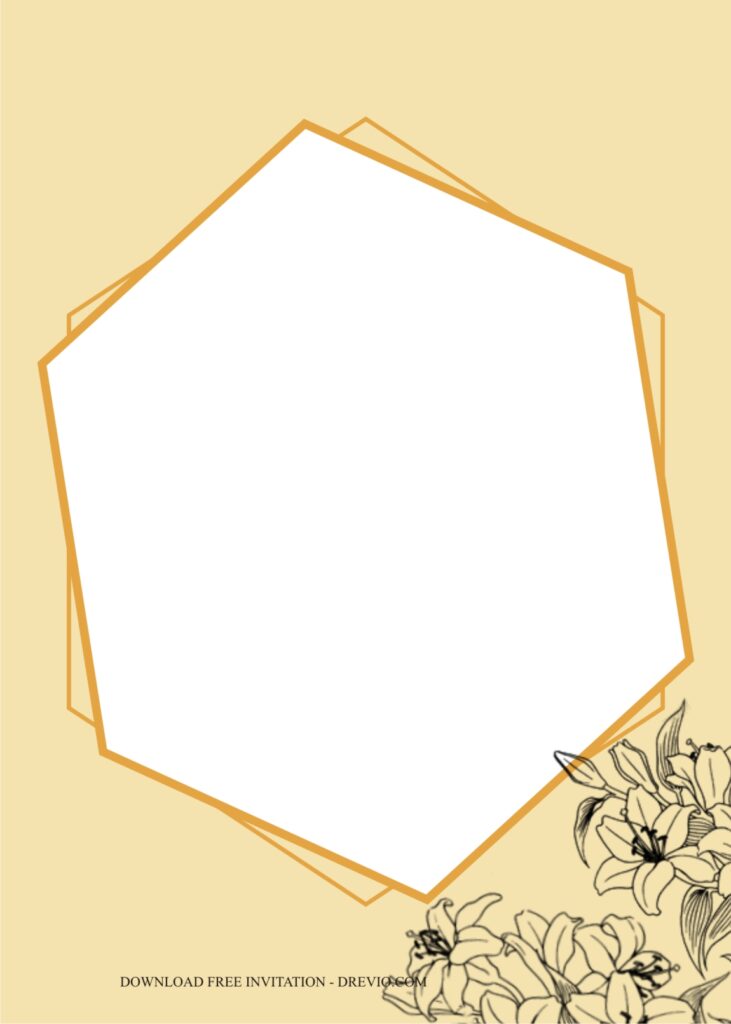 Line Flower Rustic Invitation5 1