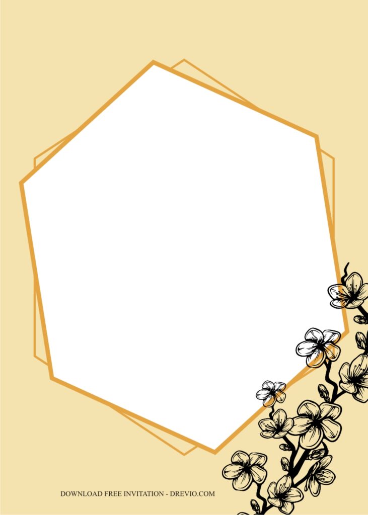 Line Flower Rustic Invitation6 1
