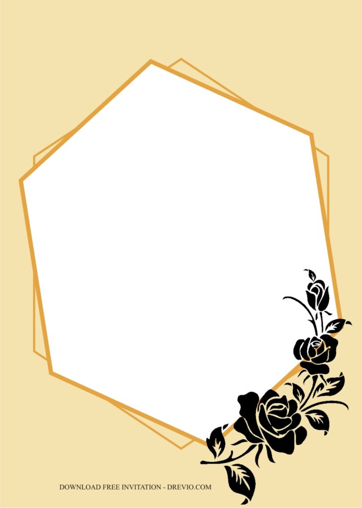 Line Flower Rustic Invitation7 1