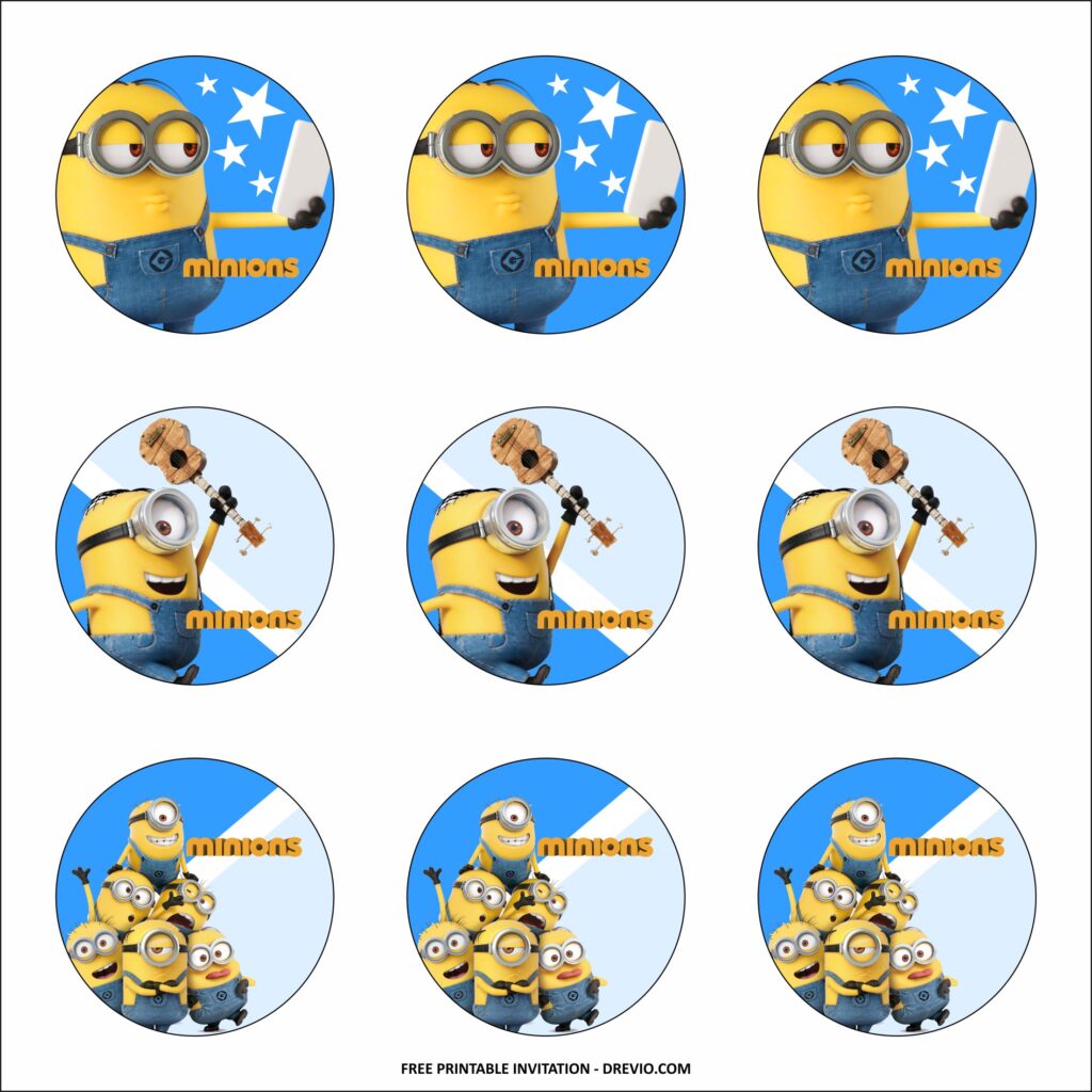 Minion Cupcake Toppers Templates