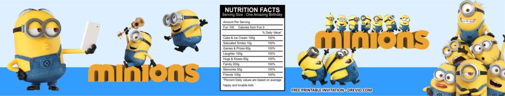 Minion Water Bottle Labels Templates 1