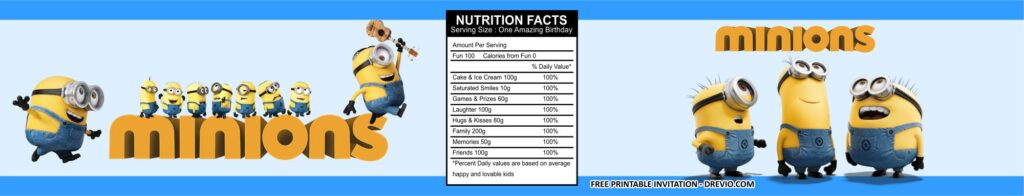 Minion Water Bottle Labels Templates 2