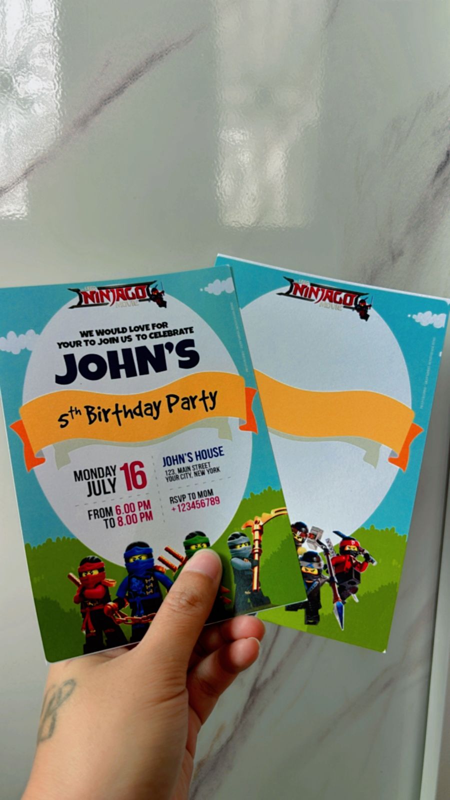 Ninjago Invitation