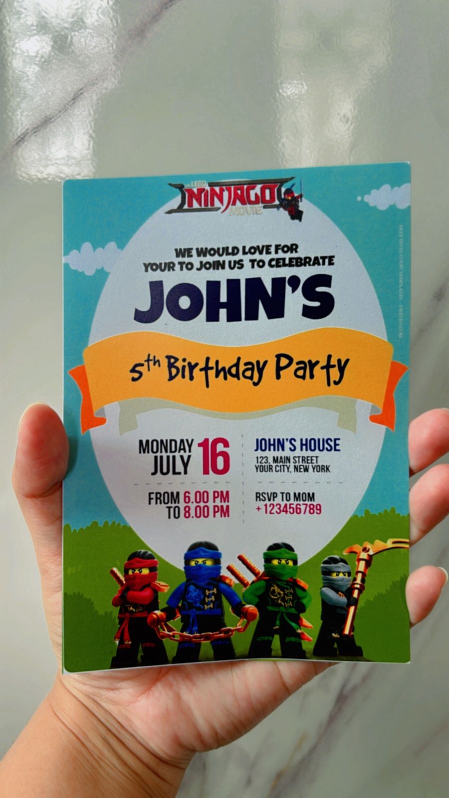 Ninjago Invitation