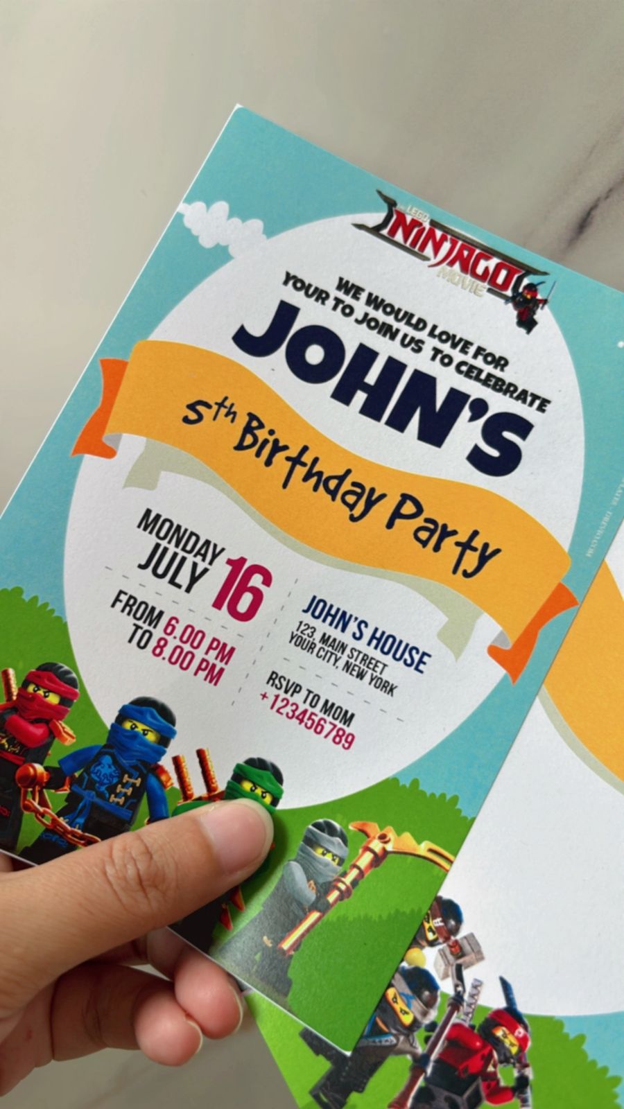 Ninjago Invitation