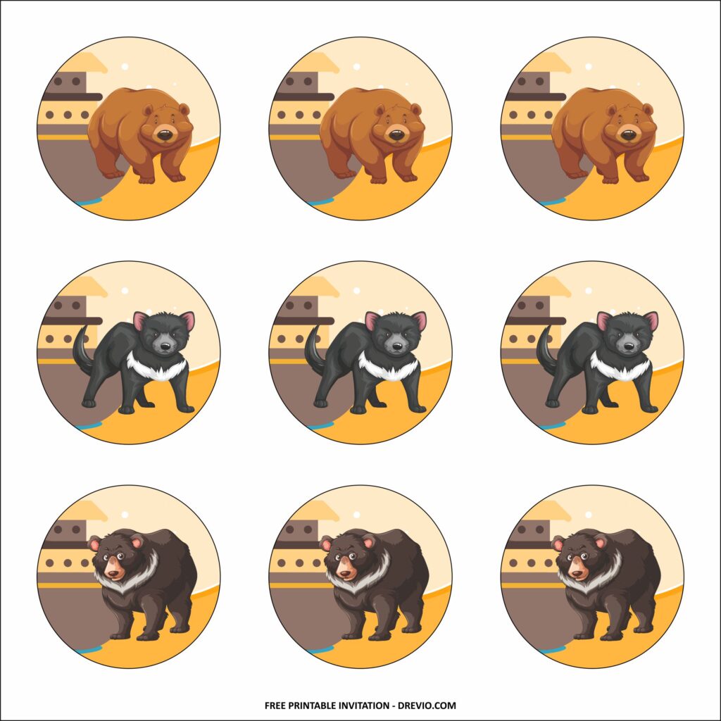 Noahs Ark Cupcake Toppers Templates