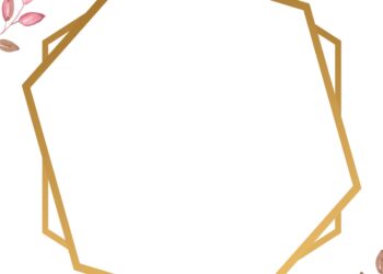Pink Leaf Gold Frame Invitation4 1