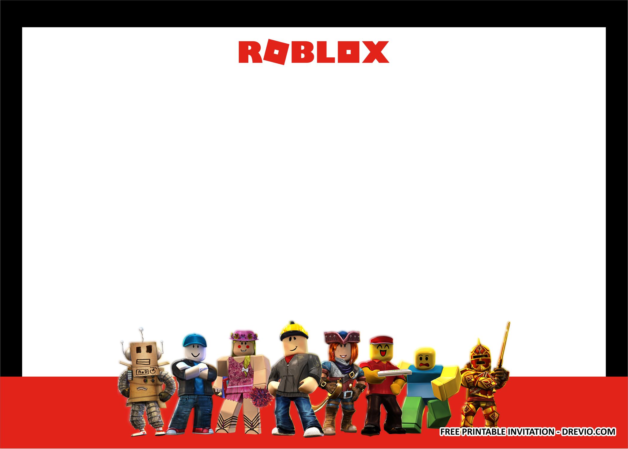 Roblox Invitation Templates 1