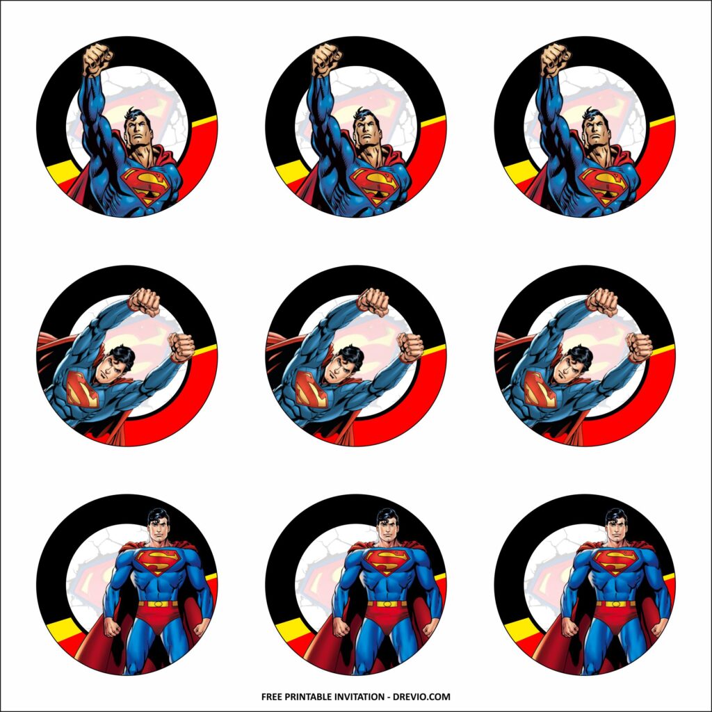 Superman Cupcake Toppers Templates