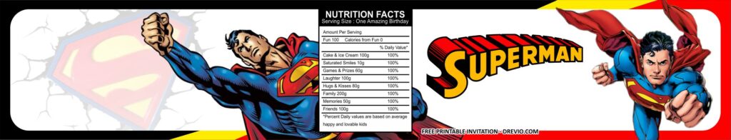 Superman Water Bottle Labels Templates 1
