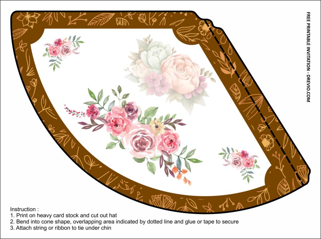 Vintage Floral Hat Templates