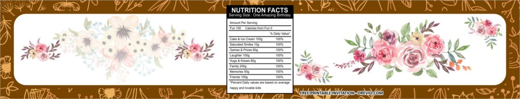 Vintage Floral Water Bottle Labels Templates 2