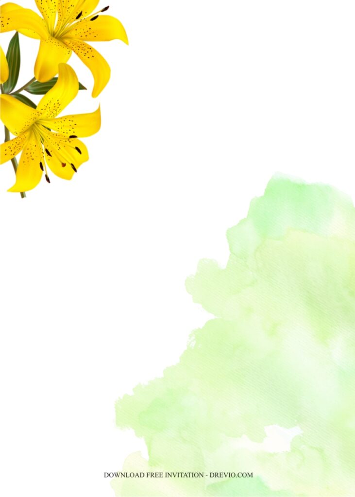 Yellow Lily Invitation2 1