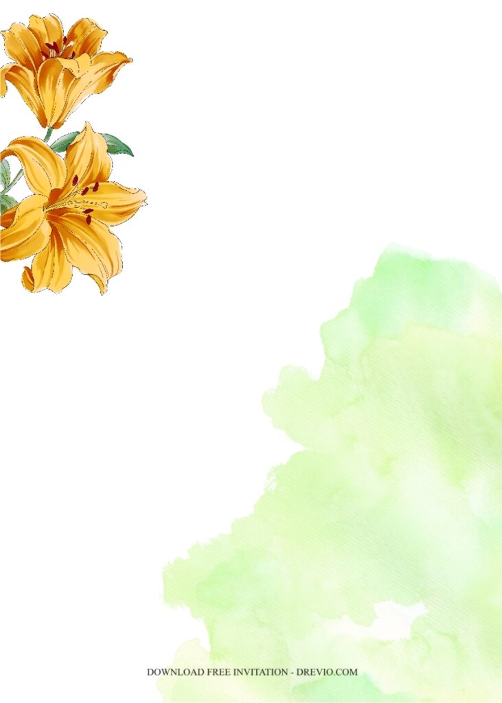 Yellow Lily Invitation5 1