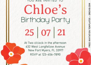 10+ Beautiful Bright Poppy Floral Birthday Invitation Templates