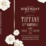10+ Classy White Rose Sixteenth Birthday Invitation Templates