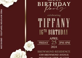 10+ Classy White Rose Sixteenth Birthday Invitation Templates