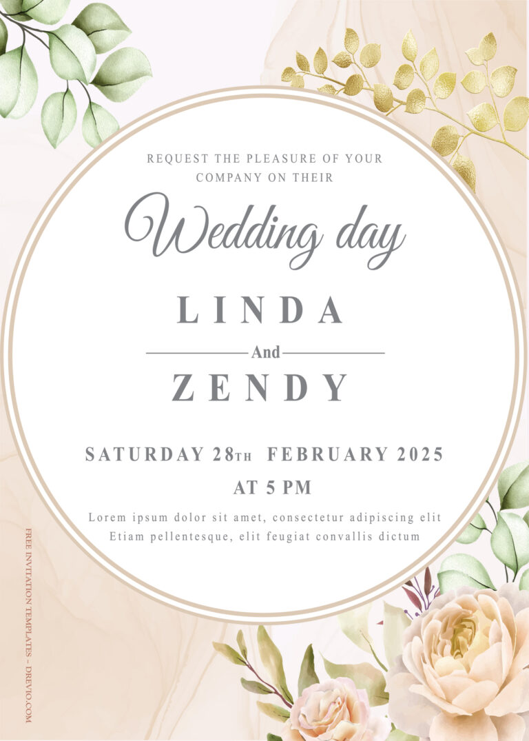 10+ Orange Blush Floral Gold Wedding Invitation Templates Title