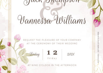 10+ Pink Fantasia Gold Floral Wedding Invitation Templates Title