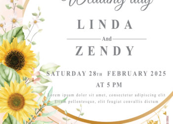 10+ Romantic Summer Floral Gold Wedding Invitation Templates Title