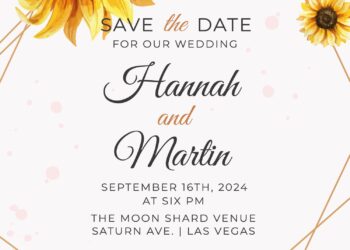 10+ Watercolor Geometric Sunflower Wedding Invitation Templates