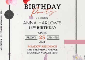 11+ Gorgeous Colorful Floral Vines Birthday Invitation Templates