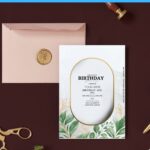 (Free Editable PDF) Gold Frame Greenery Invitation Templates For Modern Couples