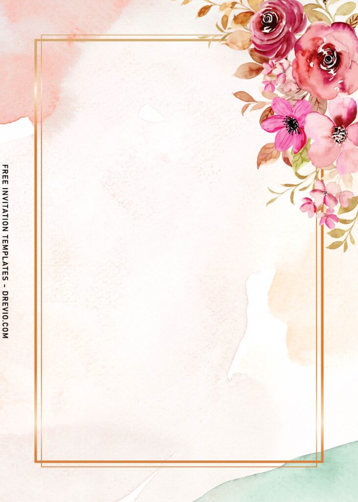 7 Beautiful Burgundy Rose Floral Frame Birthday Invitation Templates