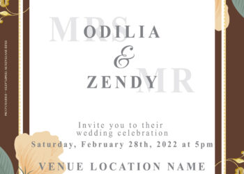 8+ Brown Spring Gold Floral Wedding Invitation Templates Title