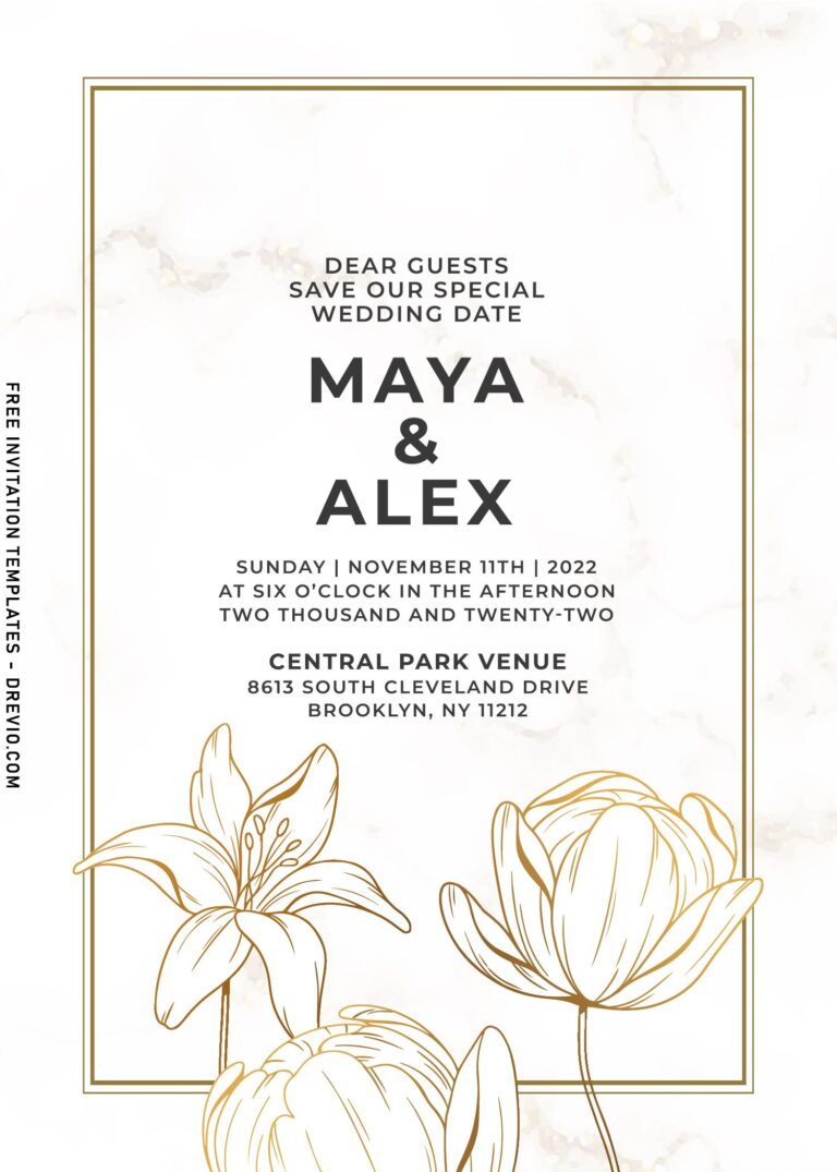 7+ Luxury Faux Gold Floral Border Invitation Templates