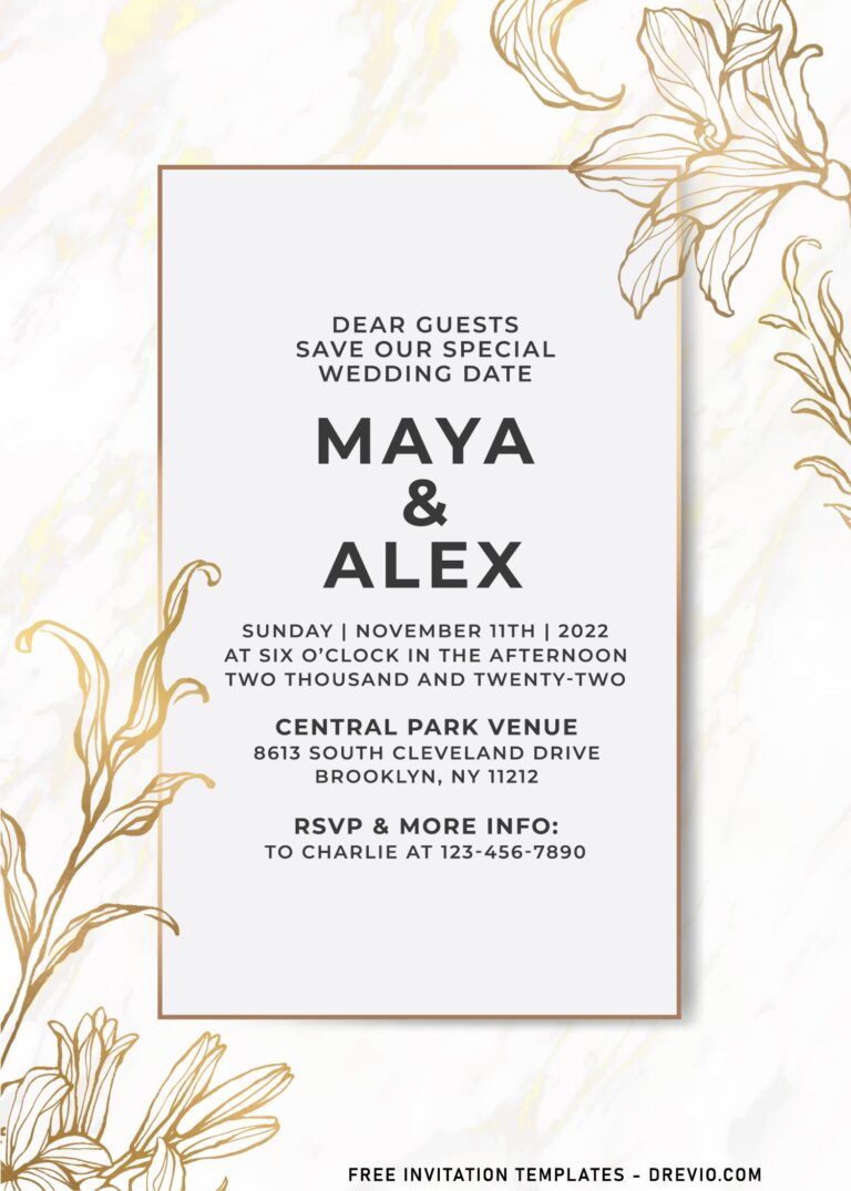 7+ Stylish Gold Laser Cut Floral Wedding Invitation Templates