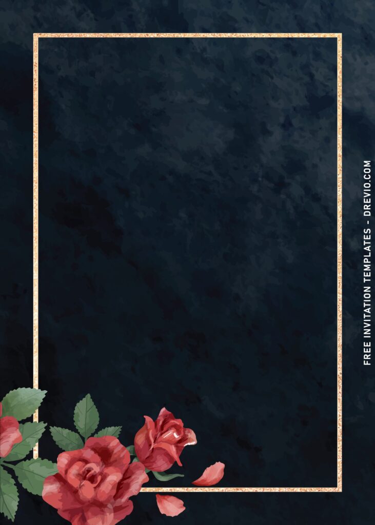 7 Luxe Gold Frame Marble Rose Wedding Invitation Templates