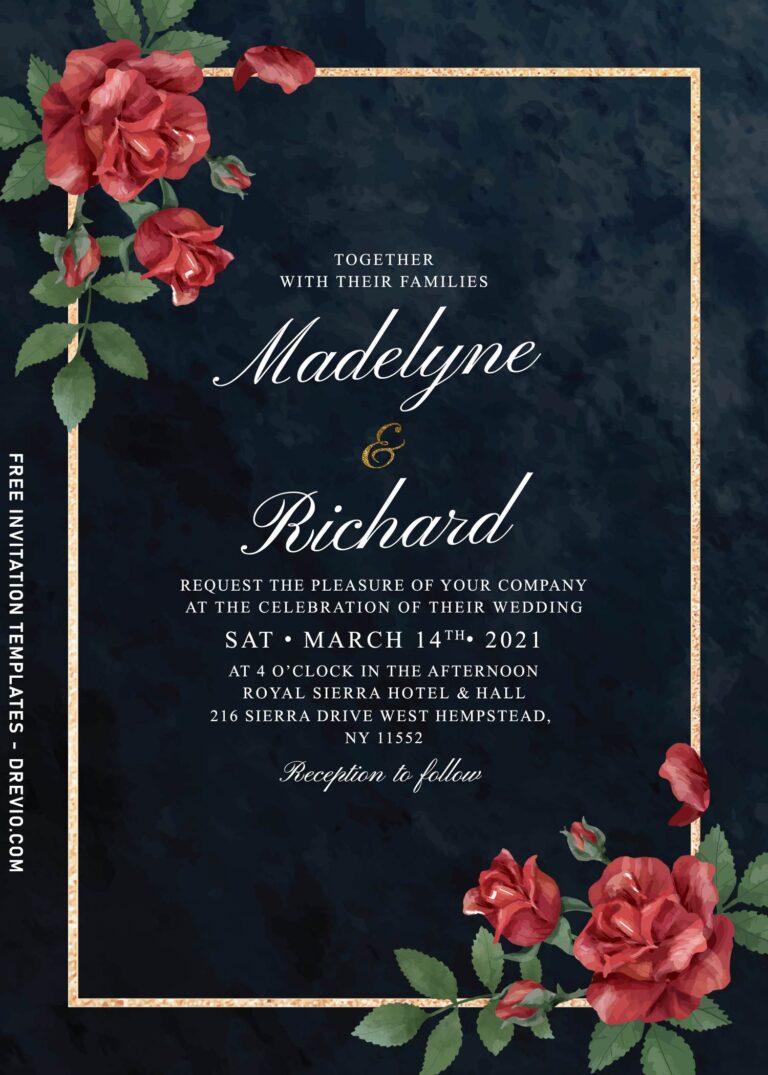 7+ Simple Marble And Rose Birthday Wedding Invitation Templates